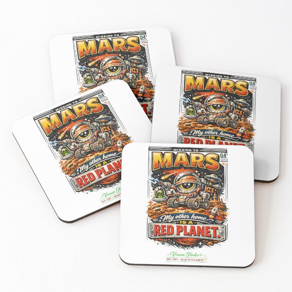 Item preview, Mission to Mars Retro Sci-Fi Astronaut Robot Vintage Space Poster Art: My Other Home is a Red Planet Typography Illustration for Space Lovers and Sci-Fi Geeks Room Decor - Vivaan Studio Original designed and sold by Vivaan Studio.