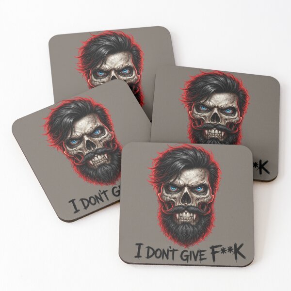 Item preview, I Don't Give F**k Bearded Skull | Rebellious Attitude Design | Dark Humor Graphic | No F***s Given designed and sold by ZoomTaDesign.