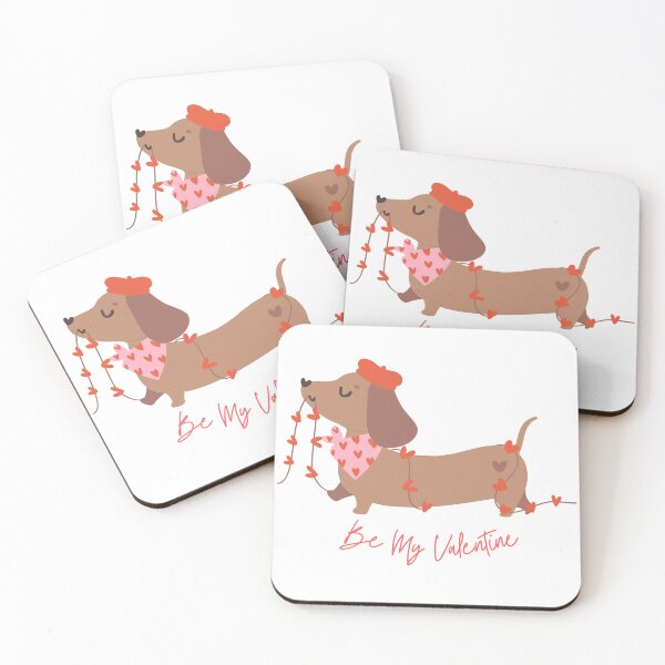 Item preview, Be My Valentine Cute Dachshund Dog Illustration designed and sold by MoonlightEleven.
