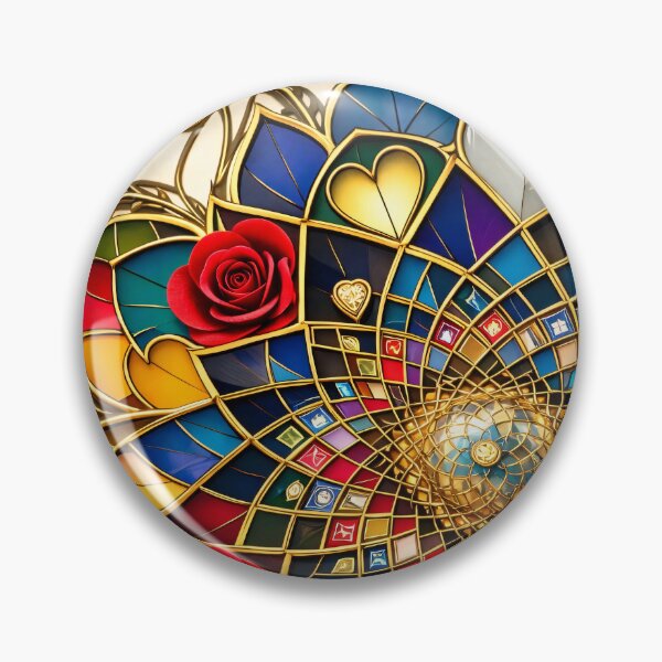 Item preview, Stained Glass Rose Mandala designed and sold by Kaleidoscope Print.