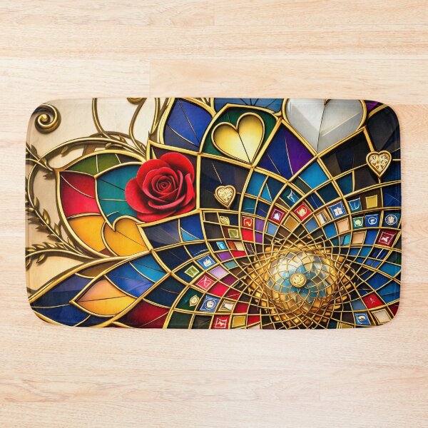 Item preview, Stained Glass Rose Mandala designed and sold by Kaleidoscope Print.