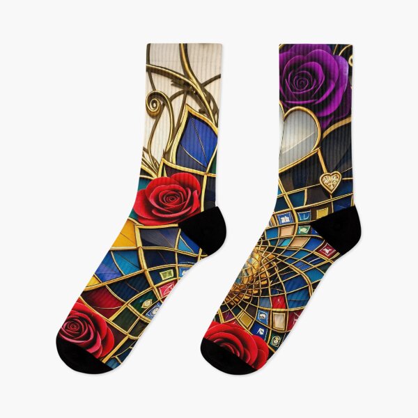 Item preview, Stained Glass Rose Mandala designed and sold by Kaleidoscope Print.
