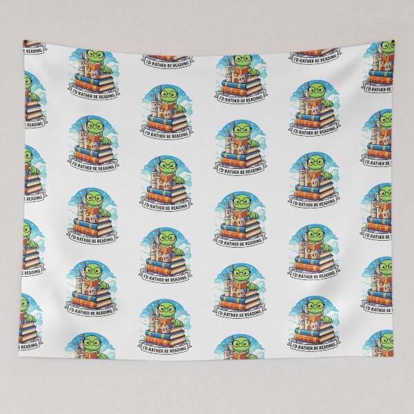 Item preview, I’d Rather Be Reading Cute Book Art designed and sold by MonkiFlipp.