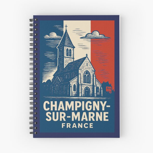 Item preview, Champigny-sur-Marne France Linocut Style  designed and sold by Thistle-TShop.