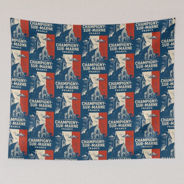 Item preview, Champigny-sur-Marne France Linocut Style  designed and sold by Thistle-TShop.