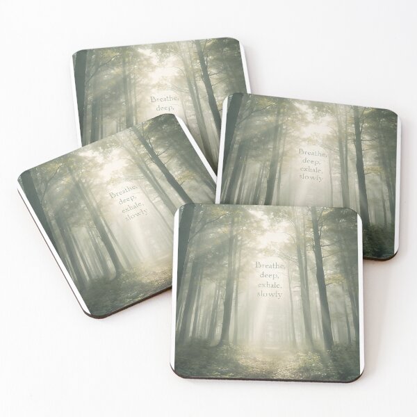 Item preview, Breathe Deep Misty Forest Poster | Zen Nature Wall Art designed and sold by Falconwolf.