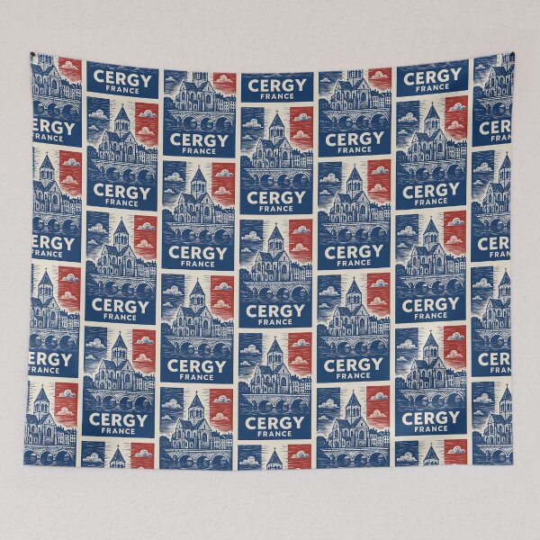 Item preview, Cergy France Linocut Style  designed and sold by Thistle-TShop.