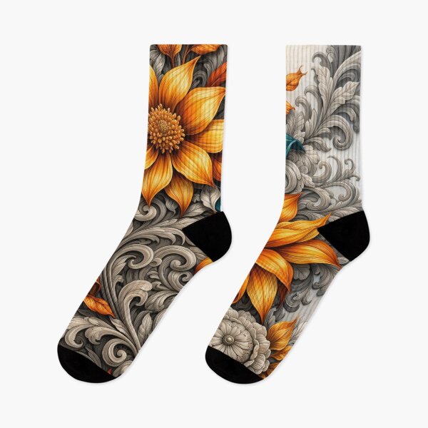Item preview, Baroque Sunflower Scrollwork designed and sold by Kaleidoscope Print.