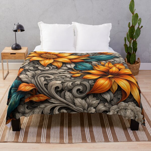 Item preview, Baroque Sunflower Scrollwork designed and sold by Kaleidoscope Print.