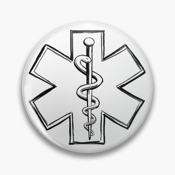 Item preview, Star of life, Aesculapius rod, medical symbol for doctors and healthcare workers, mono designed and sold by Drawmecute.