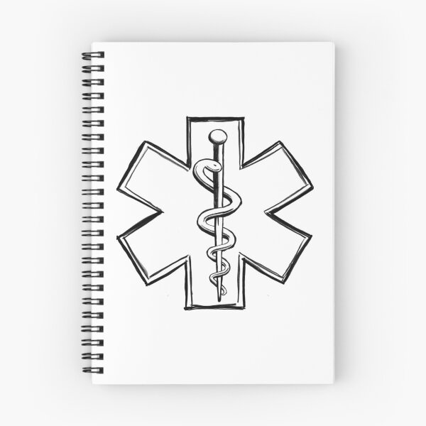 Item preview, Star of life, Aesculapius rod, medical symbol for doctors and healthcare workers, mono designed and sold by Drawmecute.