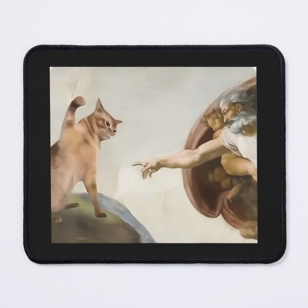 Item preview, Cat God Creation Of Adam Meme Michelangelo Jesus  designed and sold by Travis Edwards.