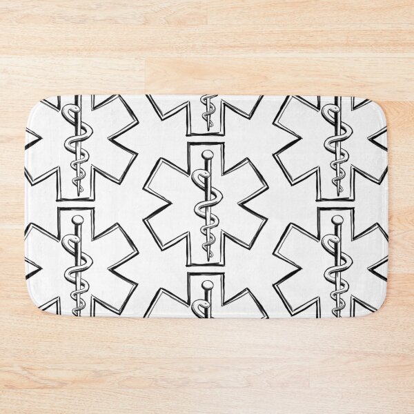 Item preview, Star of life, Aesculapius rod, medical symbol for doctors and healthcare workers, mono designed and sold by Drawmecute.