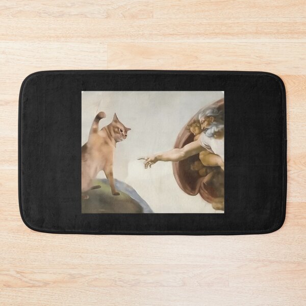 Item preview, Cat God Creation Of Adam Meme Michelangelo Jesus  designed and sold by Travis Edwards.