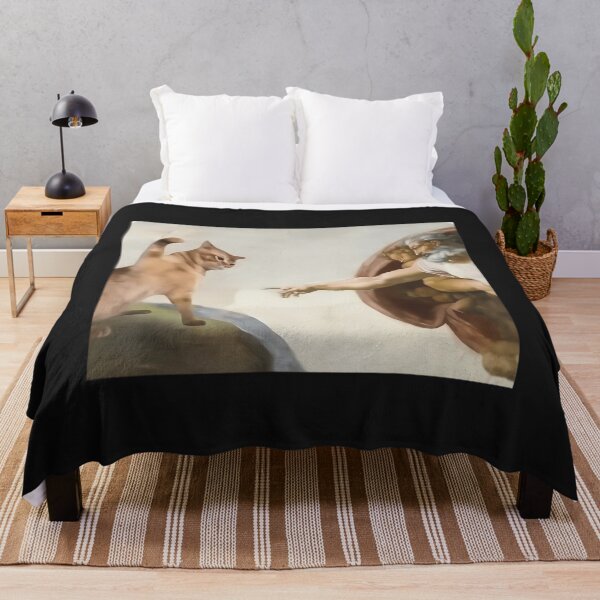 Item preview, Cat God Creation Of Adam Meme Michelangelo Jesus designed and sold by Travis Edwards.
