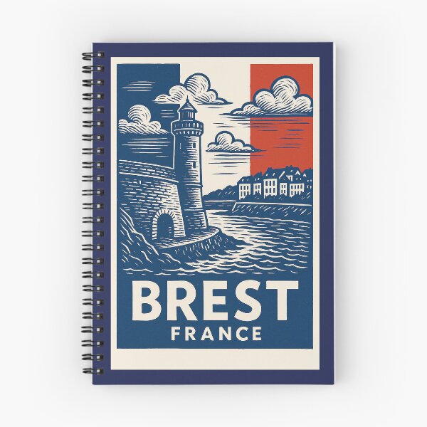 Artikelvorschau, Brest, Frankreich, Linolschnitt-Stil entworfen und verkauft von Thistle-TShop.