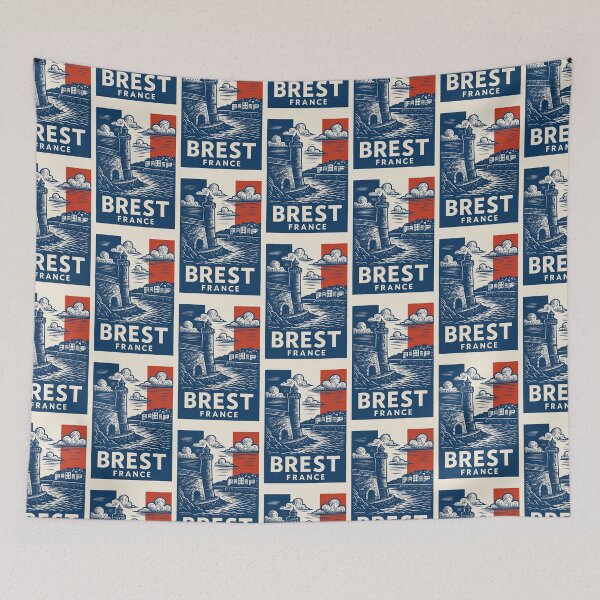 Item preview, Brest France Linocut Style  designed and sold by Thistle-TShop.