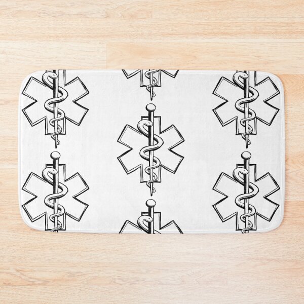 Item preview, Star of life, Aesculapius rod, medical symbol for doctors and healthcare workers, mono designed and sold by Drawmecute.
