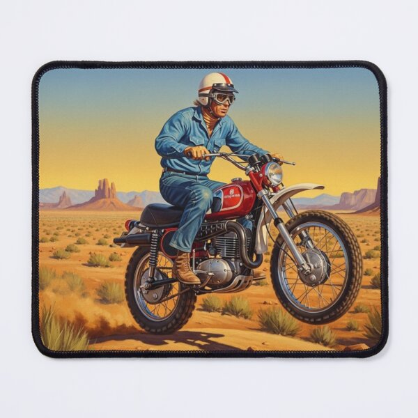Item preview, Steve McQueen - Desert Flyer: Vintage Off-Road Action Art designed and sold by Art's Diner.