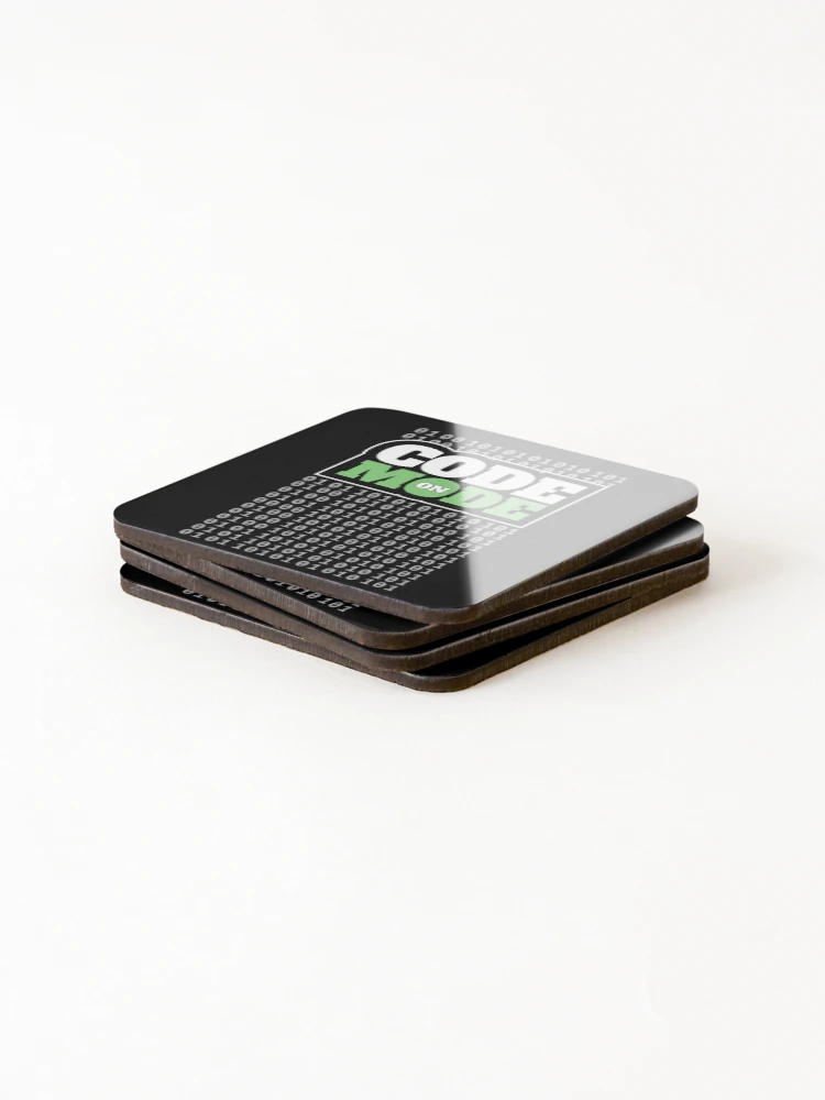 Thumbnail 4 of 5, Coasters (Set of 4), Code Mode On - Programming Software Engineer Coder AI Data designed and sold by farhanhafeez.