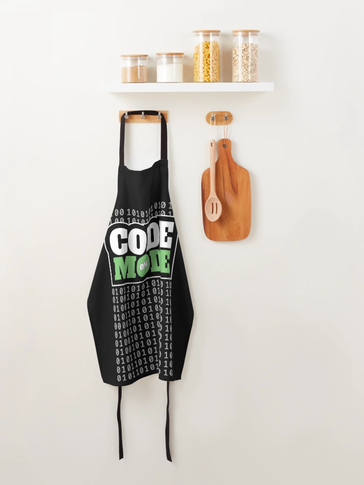 Thumbnail 4 of 6, Apron, Code Mode On - Programming Software Engineer Coder AI Data designed and sold by farhanhafeez.