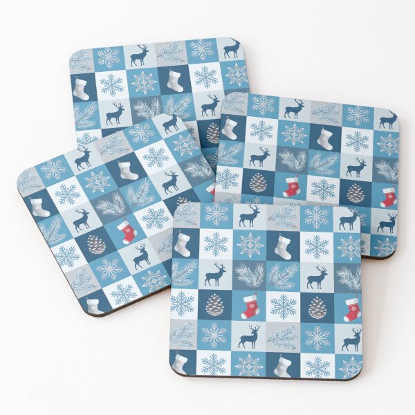Item preview, Blue Winter Holiday Reindeer and Snowflake Pattern designed and sold by DGtaLrtcom.