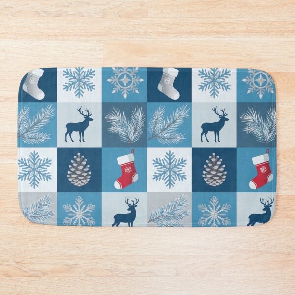 Item preview, Blue Winter Holiday Reindeer and Snowflake Pattern designed and sold by DGtaLrtcom.