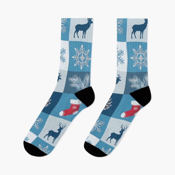 Item preview, Blue Winter Holiday Reindeer and Snowflake Pattern designed and sold by DGtaLrtcom.