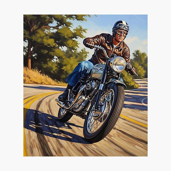 Item preview, Steve McQueen - The Great Escape: Vintage Desert Racer Art designed and sold by Art's Diner.