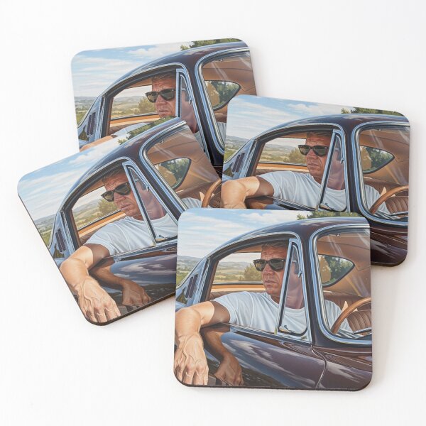 Item preview, Steve McQueen - Golden Hour Drive: Retro Cinematic Portrait designed and sold by Art's Diner.