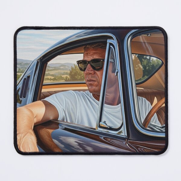 Item preview, Steve McQueen - Golden Hour Drive: Retro Cinematic Portrait designed and sold by Art's Diner.
