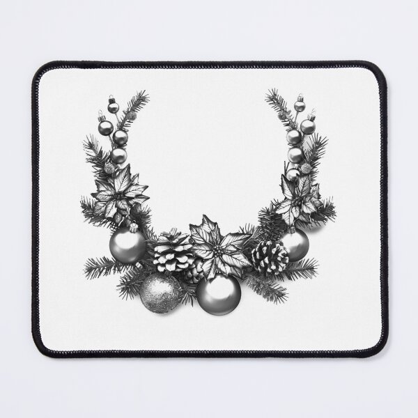 Item preview, Elegant Christmas Wreath with Ornaments – Classic Holiday Illustration designed and sold by inkoutninja.