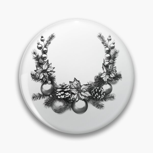 Item preview, Elegant Christmas Wreath with Ornaments – Classic Holiday Illustration designed and sold by inkoutninja.