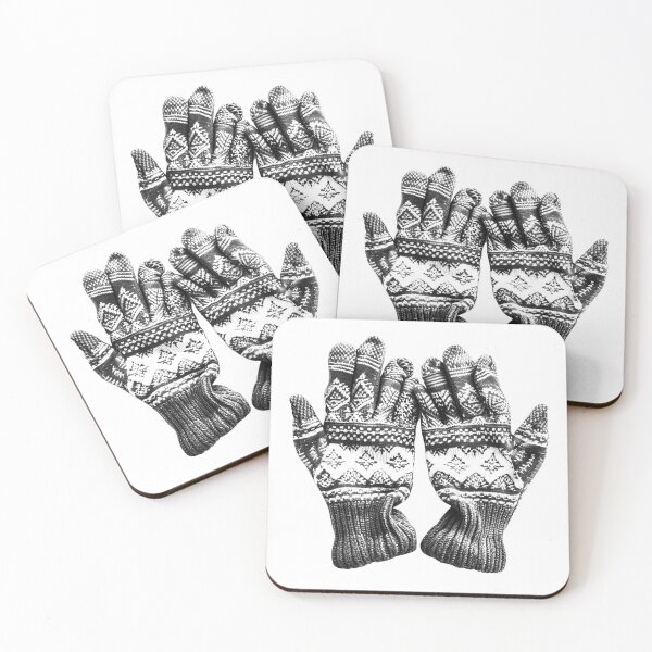 Item preview, Knitted Winter Gloves – Cozy Nordic Holiday Illustration designed and sold by inkoutninja.
