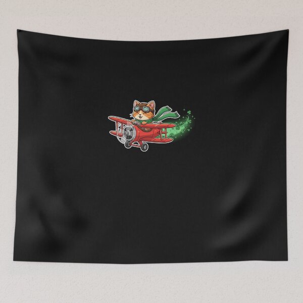 Item preview, Lucky Cat Pilot St Patrick’s Day Flying Adventure Art designed and sold by yaginoie.