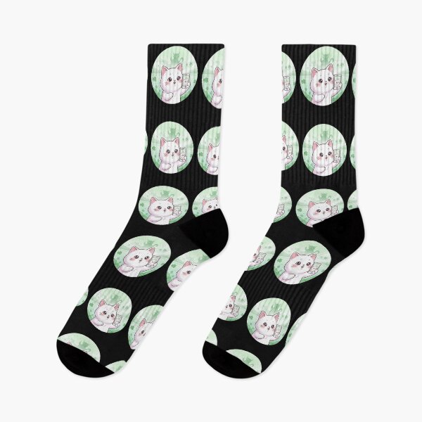Item preview, Lucky Cat Selfie St Patrick’s Day – Funny Kawaii Cat Meme designed and sold by yaginoie.
