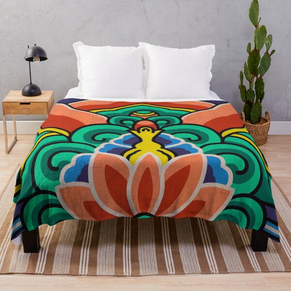 Item preview, Vibrant Crimson Dancheong Pattern with Warm Red Accents designed and sold by QamarART Paintings.