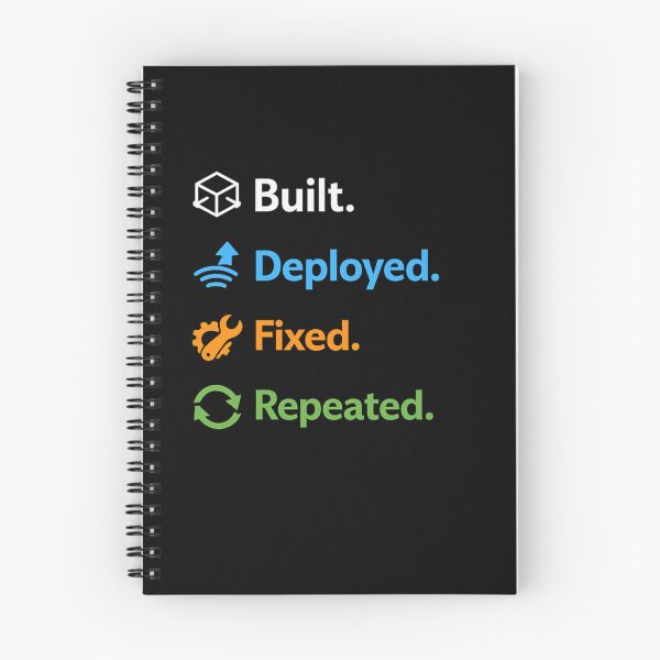 Item preview, Built. Deployed. Fixed. Repeated. designed and sold by unscriptedPixel.