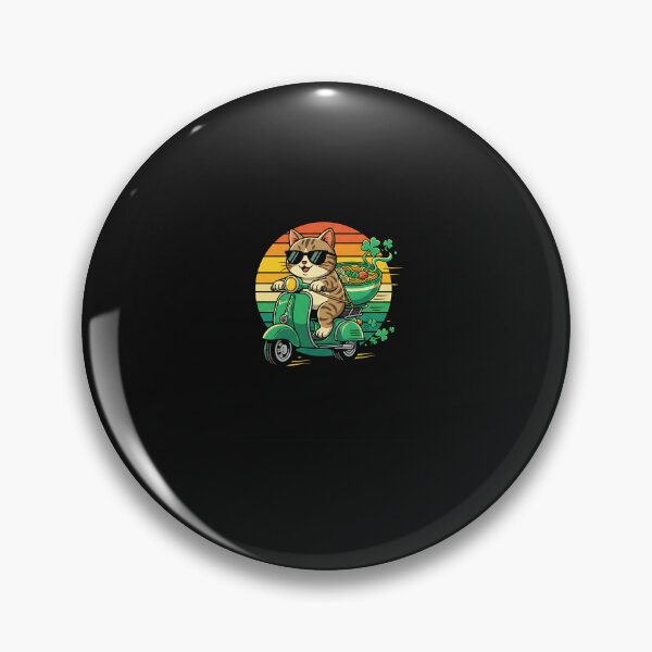 Item preview, Lucky Japanese Cat Scooter – St Patrick’s Day Ramen Ride designed and sold by yaginoie.