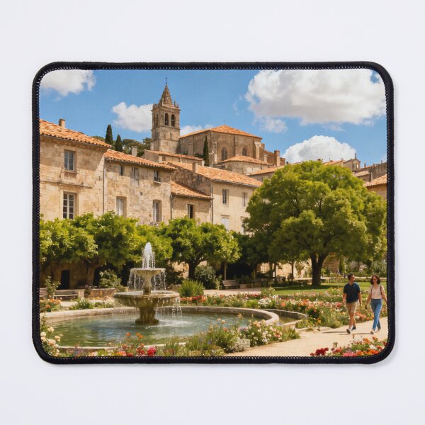 Item preview, romantic France landscape wall art, Paris, garden scenes with fountain designed and sold by BlareBlare.