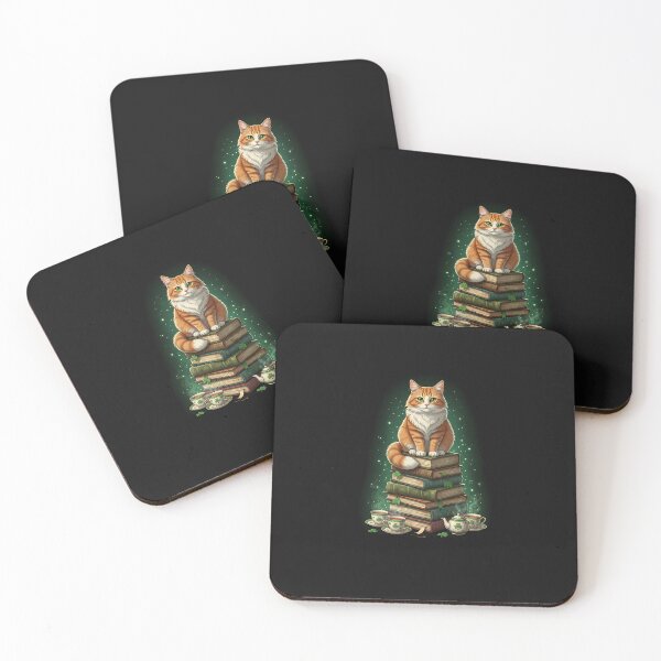Item preview, Lucky Japanese Cat St Patrick’s Day Book Scholar Art designed and sold by yaginoie.