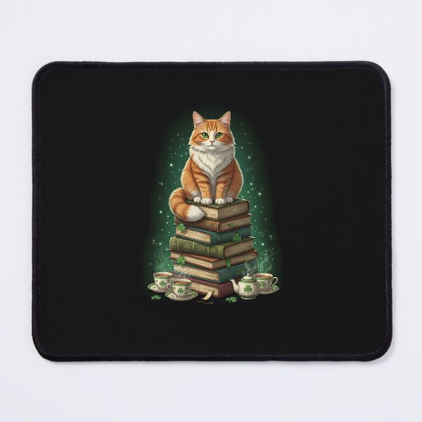 Item preview, Lucky Japanese Cat St Patrick’s Day Book Scholar Art designed and sold by yaginoie.
