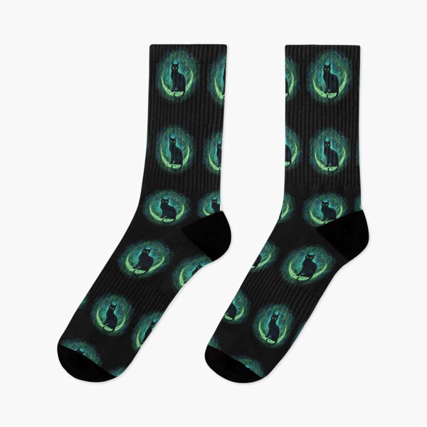 Item preview, Lucky Black Cat Moon St Patrick’s Day – Magical Night Cat Art designed and sold by yaginoie.