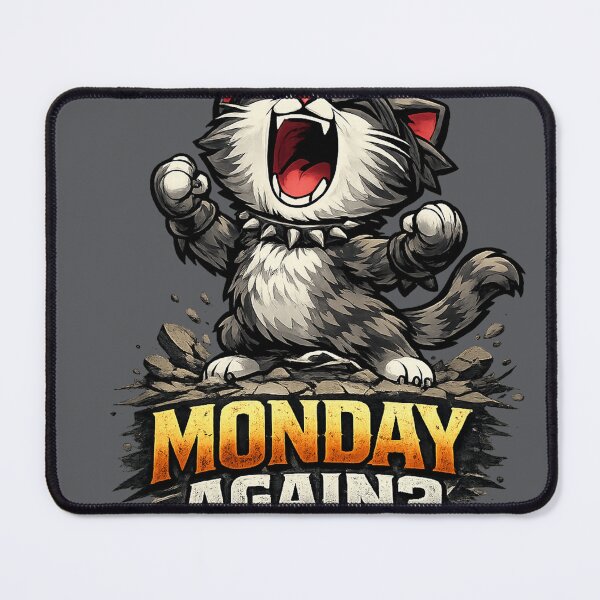 Item preview, Angry Metal Cat Monday Blues - Funny Screaming Kitten Graphic designed and sold by Edge Case Studio.