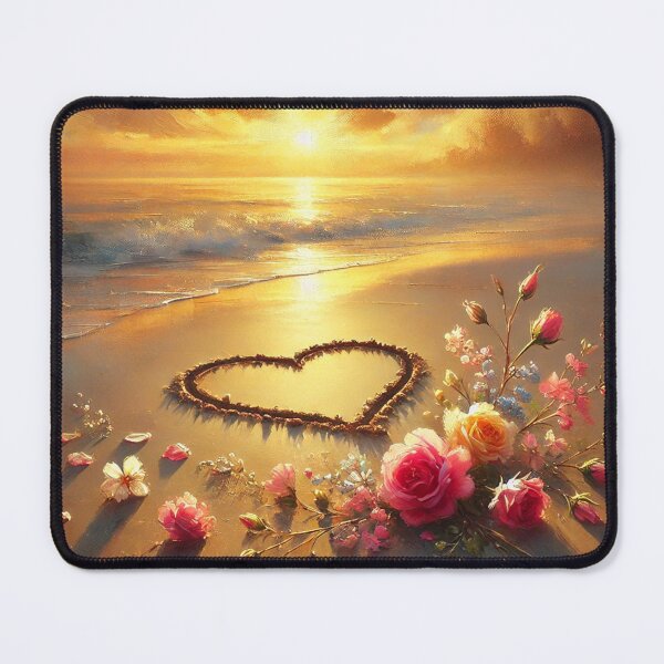 Item preview, Romantic Heart at Sunset Beach designed and sold by TheArtOfImpress.