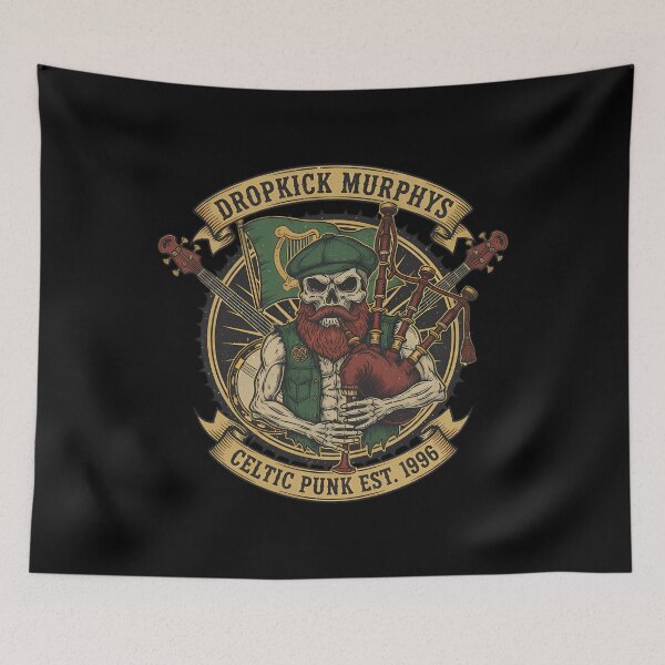 Item preview, Dropkick Murphys Bearded Skull Piper Logo Celtic designed and sold by Style Path.