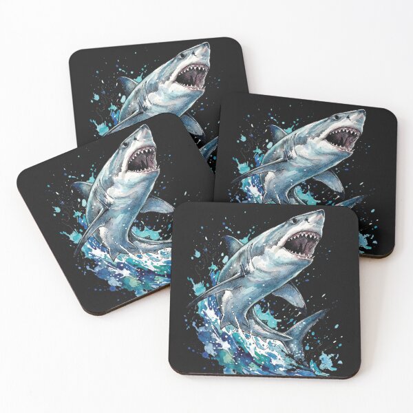 Item preview, Great White Shark Watercolor Art designed and sold by AdyKurniawan.