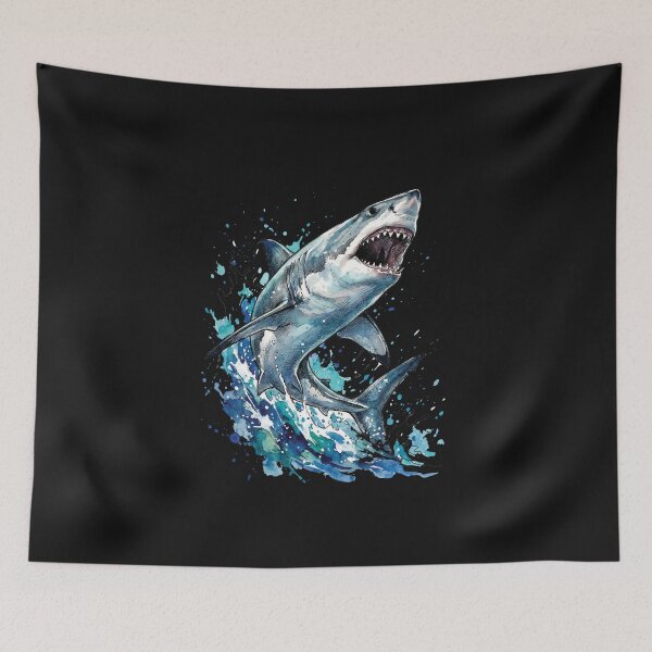 Item preview, Great White Shark Watercolor Art designed and sold by AdyKurniawan.