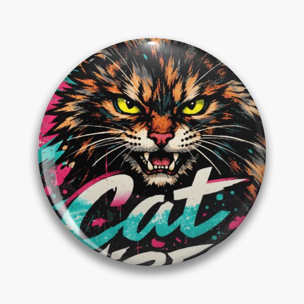Item preview, Feral Cat Vibes Sticker – Chaotic Cat Meme Shirt for Unhinged Cat Lovers designed and sold by ZyxDes.