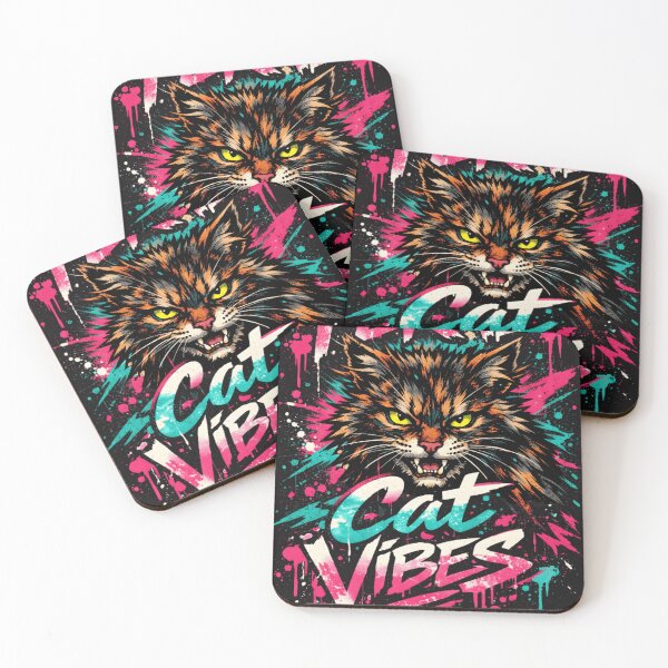 Item preview, Feral Cat Vibes Sticker – Chaotic Cat Meme Shirt for Unhinged Cat Lovers designed and sold by ZyxDes.